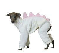 UOSIA Italian Greyhound & Whippet Fleece Dinosaur Costume Onesie Soft Warm Four-Legged Long Sleeves Turtleneck Dog Coat Outfit Jumpusuit Suitable For Cold Weather
