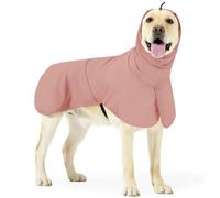 UOSIA Large Dog Raincoat Turtleneck Adjustable Water Proof Pet Clothes With Reflective Strips Lightweight Poncho With Leash Hole For Medium Dogs