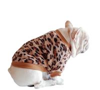 UOSIA Leopard French Bulldog Sweaters Soft Fleece Winter Dog Pullover Two Legs Warm Dog Cold Weather Coat For Chihuahua, French Bulldog, Dachshund