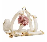 UOSIA Luxury Lace Dog Collar & Harness Set with Flower Decoration for Small, Medium, Large & Extra Large Dogs