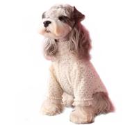 UOSIA Luxury Pearl Dog Sweater Doggy Pullover Jumper Autumn Winter Warm Puppy Sweater Dog Winter Clothes for Small Dogs Girl Turtleneck Dog Coats with Long Sleeve Shirt for Cold Weather