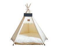 UOSIA Pet Teepee With Thick Cushion And Blackboard, 24 Inch Portable Pet Tents For Small Dogs Or Cats Washable Cat House