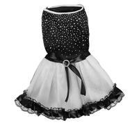 UOSIA Polka Dot Dog Tutu Dress With Bow Knot Sleeveless Lace Trim Puppy Princess Tulle Skirt Fancy Summer Wedding Pet Clothes For Chihuahua Yorkie Pomeranian Poodle