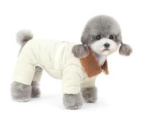 UOSIA Puppy Winter Jacket Warm Dog Coats Fashion Cute Small Dog Winter Clothes with Thicken Furry Collar and D-Ring 4 Legs Covered Windproof Pet Apparel Outfits for Christmas Party