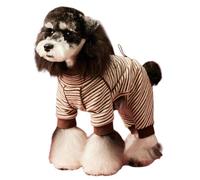 UOSIA Small Dog Pajamas Stripe Puppy Jumpsuit Elasticity Warm Dog Sweaters Male Female Lightweight Dog Pjs Autumn Winter Doggie Shirts Soft 4 Legs Cute Dog Outfit
