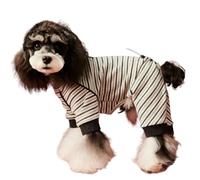 UOSIA Small Dog Pajamas Stripe Puppy Jumpsuit Elasticity Warm Dog Sweaters Male Female Lightweight Dog Pjs Autumn Winter Doggie Shirts Soft 4 Legs Cute Dog Outfit