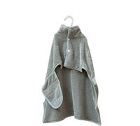UOSIA Soft Dog Bathrobe Gray White Stripe Coral Fleece Absorbent Pet Bath Robe Cozy Fast Drying Coat For After Bath Fashion Wearable Bath Robes For Small Middle Dogs