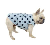 UOSIA Soft Fleece Bulldog Vest Yellow Polka Dot Dog Jacket With With Leash Ring Warm Press Stud Vest Fleece Jacket For Small Dogs Boys Girls