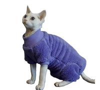 UOSIA Sphynx Cat Winter Clothes Soft Fleece Turtleneck Pullover For Hairless Cat Comfort Warm Pajamas Shirt With Sleeves For Cornish And Small Cats