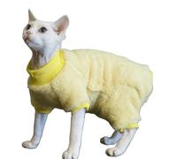 UOSIA Sphynx Cat Winter Clothes Soft Fleece Turtleneck Pullover For Hairless Cat Comfort Warm Pajamas Shirt With Sleeves For Cornish And Small Cats