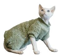 UOSIA Sphynx Cat Winter Clothes Soft Fleece Turtleneck Pullover For Hairless Cat Comfort Warm Pajamas Shirt With Sleeves For Cornish And Small Cats