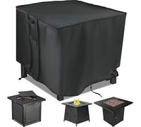 UOSIA Square Patio Fire Pit Cover With Handles Waterproof Heavy Duty Outdoor Firepit Cover For Gas Propane Fire Pit Table All Weather Resistant
