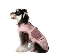 UOSIA Warm Dog Coat Fashion Diamond Pattern Winter Plush Pet Jacket Vest With Harness Built In Color Patchwork Zipper Up Pet Vest For Small Pets Dogs