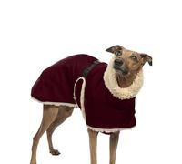 UOSIA Warm Dog Fleece Jacket Windproof Italian Greyhound Clothes With Furry Collar Thick Winter Whippet Dog Coat Snow Jackets For Medium Large Dogs