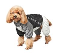 UOSIA Warm Dog Jacket Full Body Dog Coat Padded Waterproof Puppy Winter Clothes with Leash Ring and Zipper Unique Removable Doggy Jumpsuit Pet Dog Cold Weather Outfit for Small Medium Large Dogs