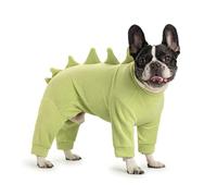 UOSIA Warm Fleece Dog Coat Cute Dinosaur Turtleneck 4-Legged French Bulldog Pajamas Soft Pullover Bodysuit Puppy Coats For Small Medium Dogs