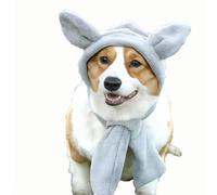 UOSIA Warm Fleece Dog Hat Adjustable Funny Ear Pet Hat Cute Neck Ear Warmer Hood Warm Scarf Party Headwear Accessories For Small Medium Dogs