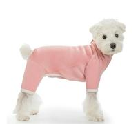 UOSIA Warm Fleece Small Dog Jacket Winter 4-Legs Windproof Dog Jumpsuit With Leash Hole Cozy Turtleneck Pajamas Pullover For Small Medium Large Dogs