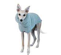 UOSIA Warm Italian Greyhound Coat Thick Fleece Blue Dog Winter Pullover Vest Outdoor Cozy Turtleneck Sleeveless Coat For Whippet Deerhound Bedlington Terrier