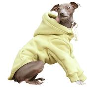 UOSIA Winter Fleece Lining Dog Hoodie Sweatshirt Sweater For Large Dogs With Pocket Two-Legged Hooded Whippet Jacket Clothes Coat For Italian Greyhound