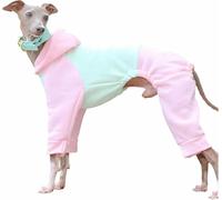 UOSIA Winter Warm Greyhound Hoodie Onesie Jumpsuit For Large Dogs Four-Legged Long Sleeves Fleece Lined Dog Coat Clothes Fashion Sports Whippet Hooded Sweatshirt For Outdoor Pet Outfits