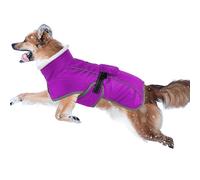 UOSIA Winter Warm Turtleneck Fleece Lined Dog Coat Snowsuit Adjustable Waterproof Outdoor Puppy Vest Snow Jacket With Leash Hole & Reflective Strips For Medium Small Dogs