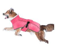 UOSIA Winter Warm Turtleneck Fleece Lined Dog Coat Snowsuit Adjustable Waterproof Outdoor Puppy Vest Snow Jacket With Leash Hole & Reflective Strips For Medium Small Dogs