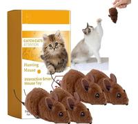 UOTO 4/2/1pc Interactive Cat Toy Mouse, Moving Automatic Cat Toys Mice with Tail, Automatic Squeaky Cat Toys for Kitten Indoor/Outdoor Exercise (4Pcs)