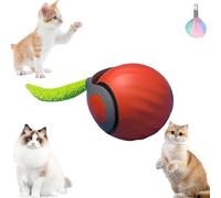 UOTO Interactive Cat Ball Toy, Cat Toys with 2 Modes & Fluffy Tail, Motion Activated Automatic Moving Ball Toy for Indoor Cats Fast Rolling on Carpet, USB Rechargeable Cat Toys Self Play (Orange)