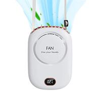 UOTO Portable Neck Fan, Mini Small Personal Handheld Fan, 2000mAh Rechargeable Waist Fan with 3 Speed & Lanyard, Wearable Neck Fan for Girls Boys Woman Eyelash Travel Home Office Outdoor (White)