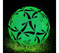 UOTO Reflective Football, Luminous Football, Glowing Soccer Ball Size 4/5 Standard Practice Training Football, Glow in The Dark by Light Reflect (Size 5)