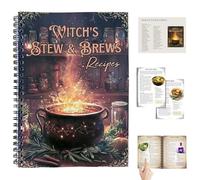 UOTO Witch's Stew & Brews Recipes - Enchanted Recipes for Body and Soul, Spiral Halloween Cookbook, Magic Cooking Manual Recipe Making Guide Gift for Witches, Pagans