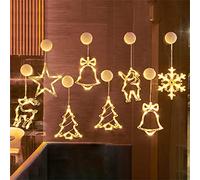 Uotory 8 Pack Christmas Window Lights, Battery Powered Christmas Window Hanging Light with Suction Cups,Lighted LED Sucker Lamp for Xmas Tree Fireplace Window Indoor Outdoor Decoration (8PCS)