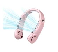 Uotory N ck Fan,Portable Neck Fan with Digital Display,5 Speeds Adjustment,360°Cooling Airflow Double Cooling USB Rechargeable Fan,3000mAh Battery Personal for Outdoor Travel Indoor(pink) WWJ-6211