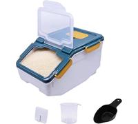 Uotyle 5kg Airtight Flour Storage Container, BPA-free Rice Dispenser with Lid for Rice, Flour, Pasta, Sugar, Corn Flakes, Food-Grade PP Cereal Bin for Kitchen to Organize Dry Foods (Blue)