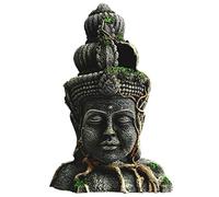 Uotyle Aquarium Buddha Statue Decorations, Buddha Aquarium Decor Ornament Fish Tank Buddha Statue Decoratio (L)