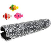 Uotyle Aquarium Cave Ceramic Jar Spawning Cone Fish Breeding Cave Hiding Shelter Aquarium Decor Fish Tank Ornaments with 3 Fish Decorations for Fish Reptiles Amphibians (Speckled Gray, L)