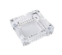 Uotyle European Square Clear Glass Ashtray, 12.0 cm x 11.94 cm x 4.0 cm, Small Cigar Ashtray for Living Room, Office, Bar, Indoor Restaurant Decoration, Men Gift