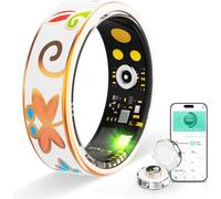 UouNeaCo Vintage Smart Ring for Women and Men, Fitness Tracker with Heart Rate Monitor, Sleep Tracker, 8 Sport Modes, Step Counter, IP68 Waterproof, 5-7 Days Battery, Crystal Magnetic Charging Case