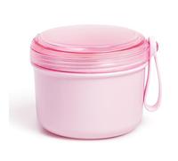 Uouovo 2023 Upgraded Large Denture case, No-Leak Denture Bath Box Cup (pink)
