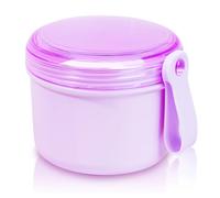 Uouovo Purple Large Denture case, No-Leak Denture Bath Box Cup, Retainer Cleaning Box, Denture Bath Cup for Travel (purple)