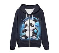 Uourmeti Hoodies Zip Up Jacket for Women Teen Girls Fall Sweatshirt XS-5XL, Cute Panda, 5X-Large