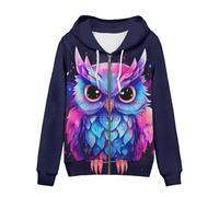 Uourmeti Hoodies Zip Up Jacket for Women Teen Girls Fall Sweatshirt XS-5XL, Owl, XXXL