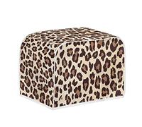 Uourmeti Leopard Print Toaster Cover, 4 Slice Wide Slot, Dustproof, Waterproof, Polyester, Anti Fingerprint