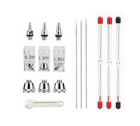 Uouteo 0.2mm, 0.3mm, 0.5mm Airbrush Nozzles Needles and Nozzle Cap Replacement Parts for Airbrush Spray Gun wit Little Wrench