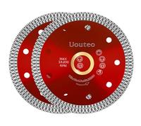 Uouteo 115mm Diamond Cutting Discs for Angle Grinder | Pack of 2 - Super Thin Fast, Clean Cut on Porcelain,Tiles, Marble and Ceramics