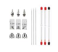 Uouteo 3PCS 0.2mm/0.3mm/0.5mm Airbrush Nozzles Needles Caps Replacement Parts for Sprayer Gun with Little Wrench