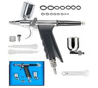 Uouteo Gravity Feed Airbrush Trigger Gun Kit Air Brush Spray Gun with 0.3mm Needles 7CC &10 CC Cup