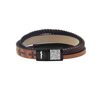 Uoveido Waterproof Medical Alert Bracelet, Custom Laser Engraved ID & Dynamic QR Code, Lightweight PU Braided Leather Wristband, Quick Emergency Information Access, Multi-Color Options（Light Brown-QR）