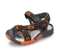 UOVO Boys Sandals Anti-Slip Summer Outdoor Shoes Toe Protection Breathable Leather Lining Dark Grey Orange Size 11.5UK Little Kid 30EU